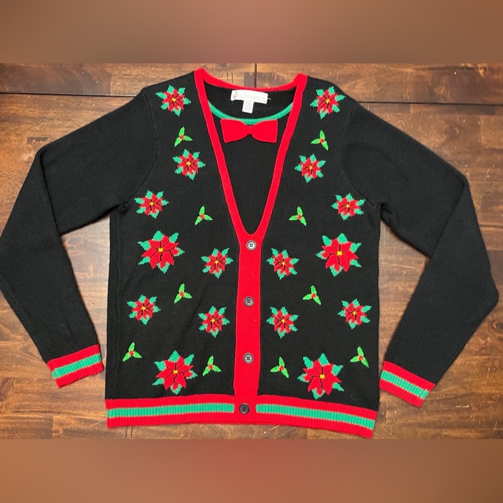 Jolly Sweaters Christmas “fake cardigan” Pullover Sweater Men’s Size Large